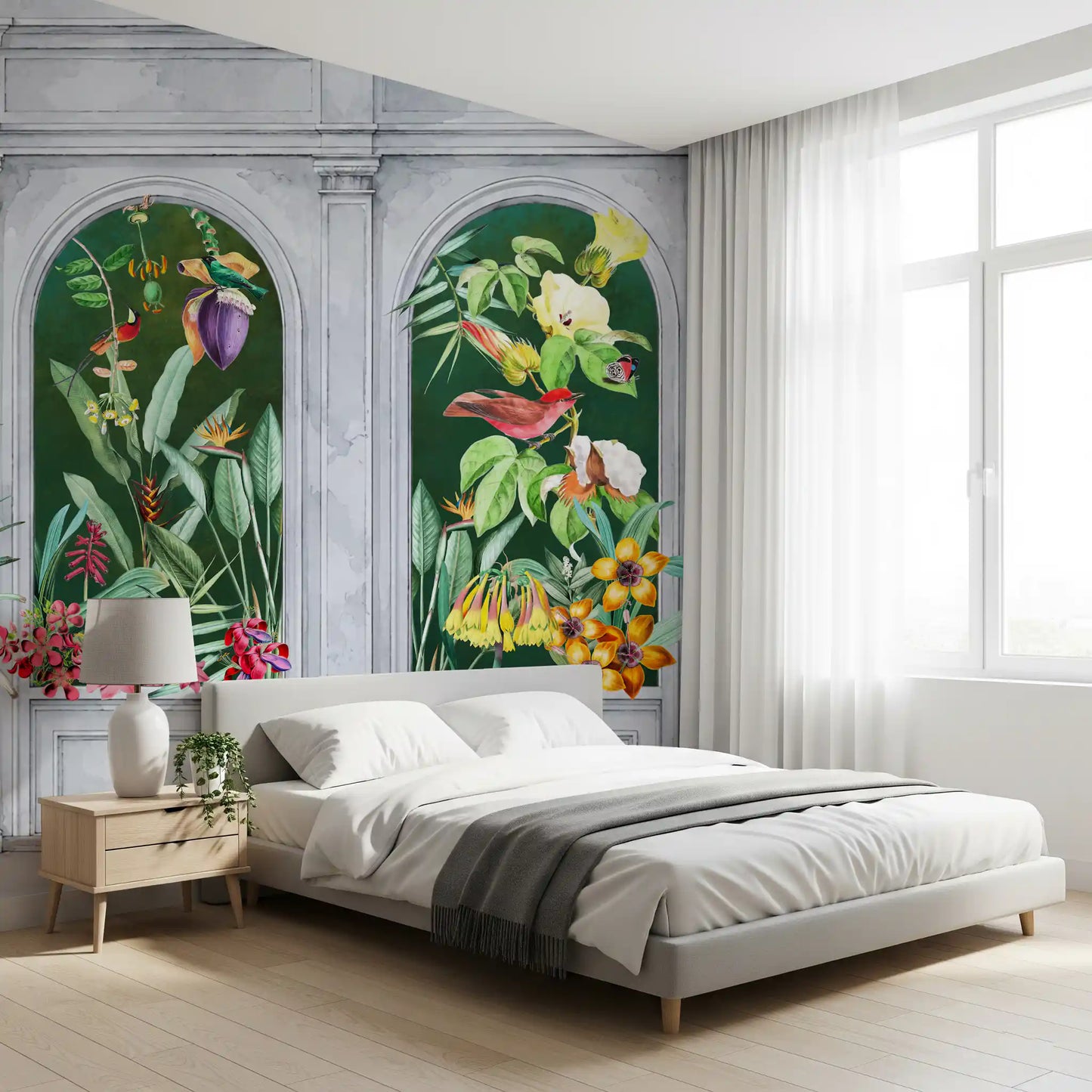 Orangerie Arches Tropical Botanical Wall Mural Wall Mural