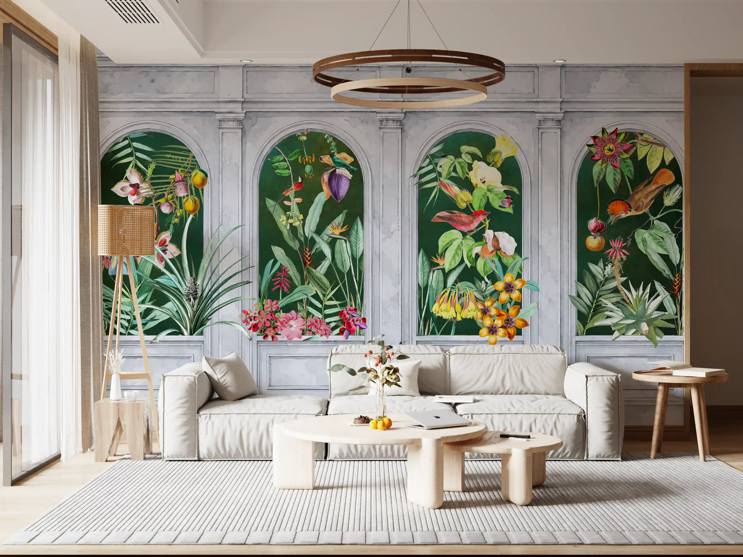 Orangerie Arches Tropical Botanical Wall Mural Wall Mural