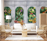 Orangerie Arches Tropical Botanical Wall Mural Wall Mural