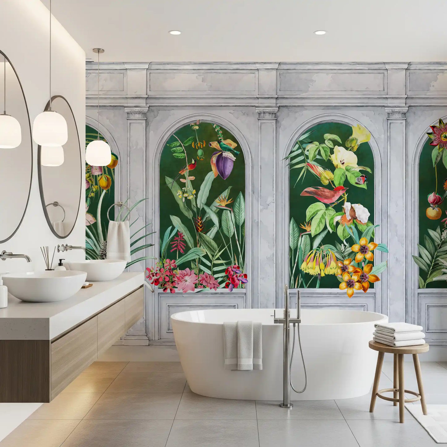 Orangerie Arches Tropical Botanical Wall Mural Wall Mural