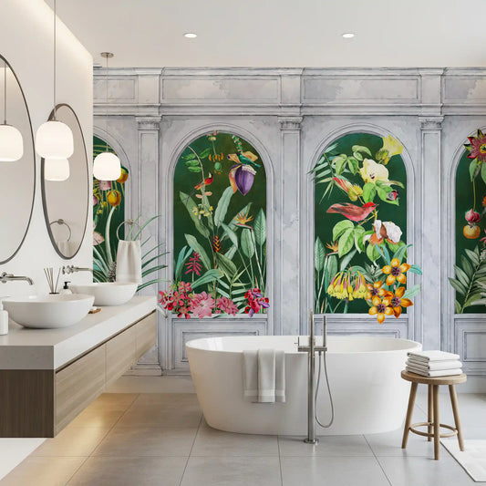 Orangerie Arches Tropical Botanical Wall Mural