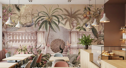 Royal Peacock Garden Mural Wall Mural