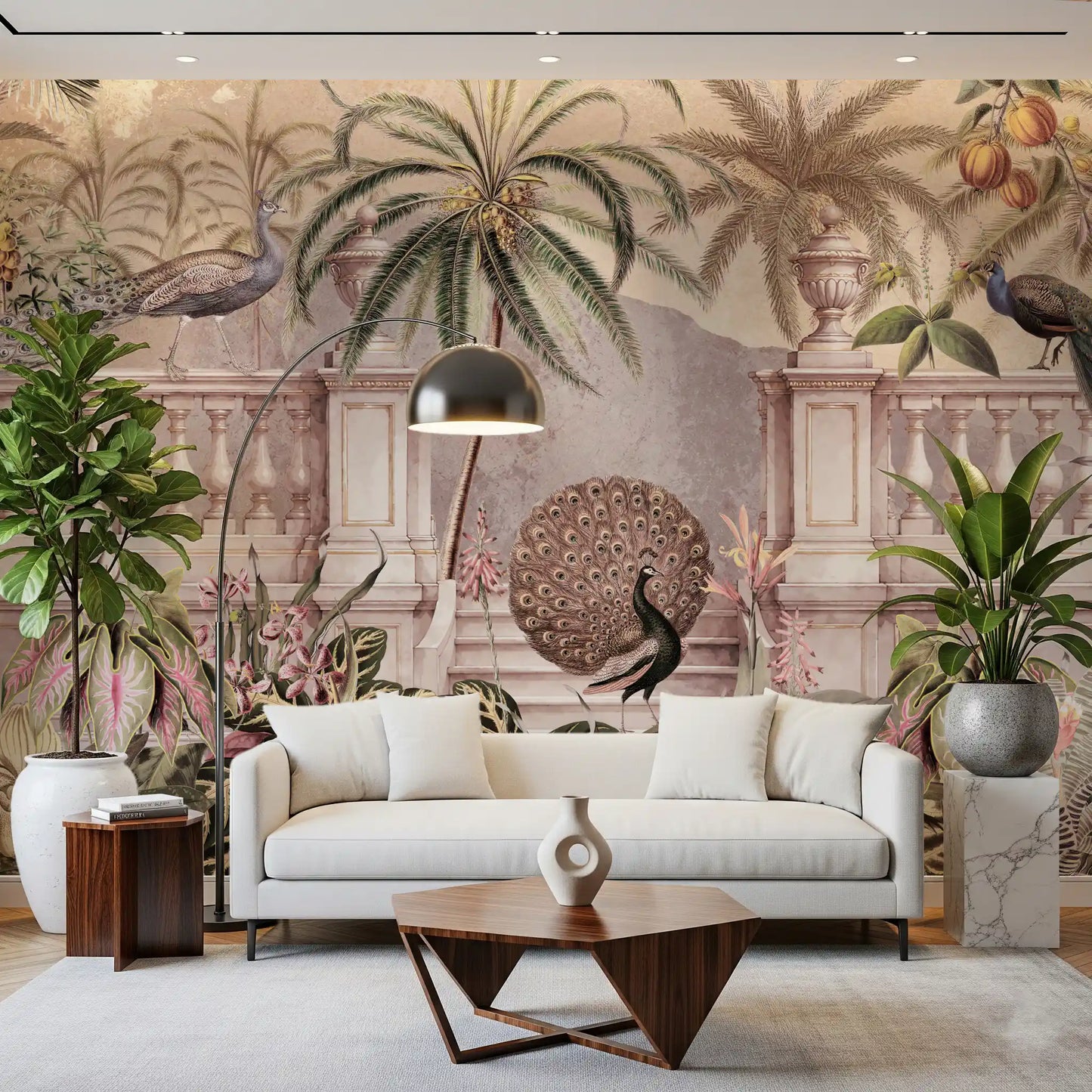 Royal Peacock Garden Mural Wallpaper Wall Mural