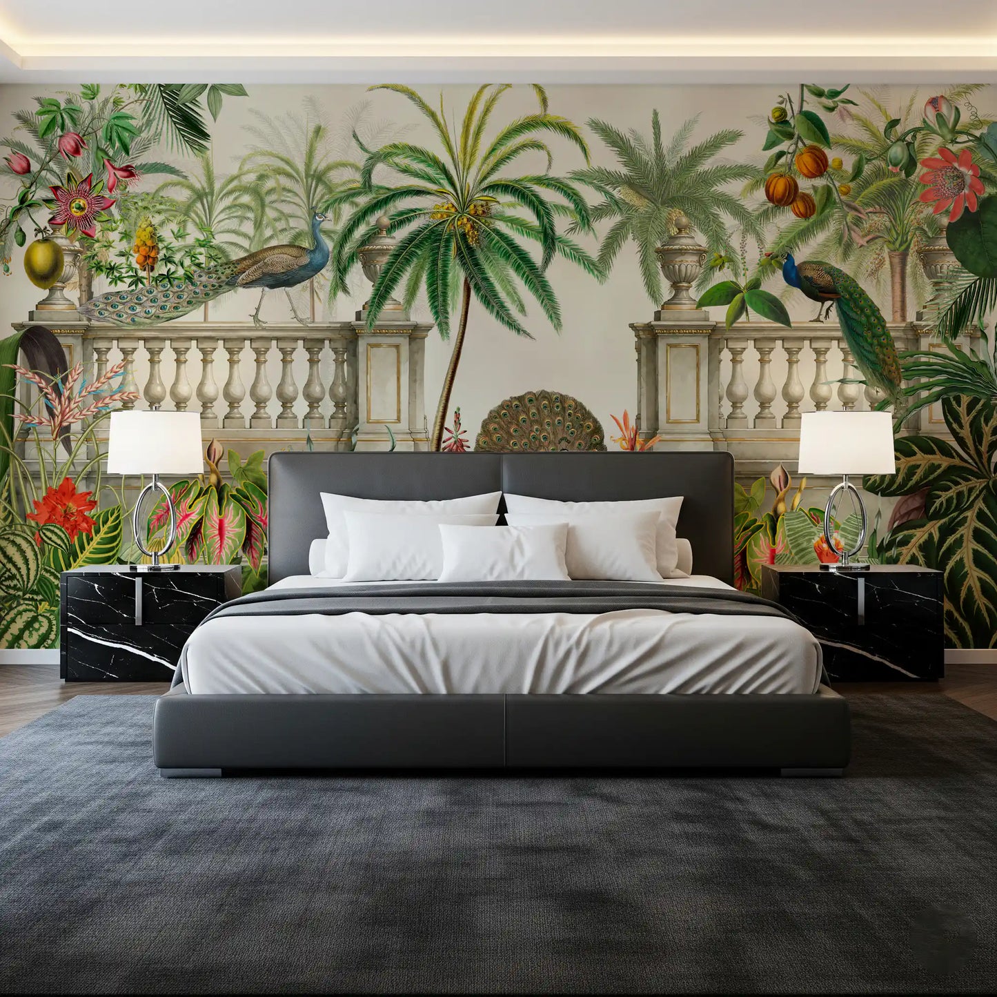 Regal Peacock Terrace Wall Mural Wall Mural