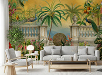 Imperial Peacock Terrace Tropical Wall Mural Wall Mural