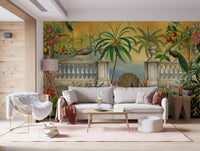 Imperial Peacock Terrace Tropical Wall Mural Wall Mural