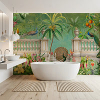 Vintage Peacock Palace Tropical Garden Wall Mural Wall Mural