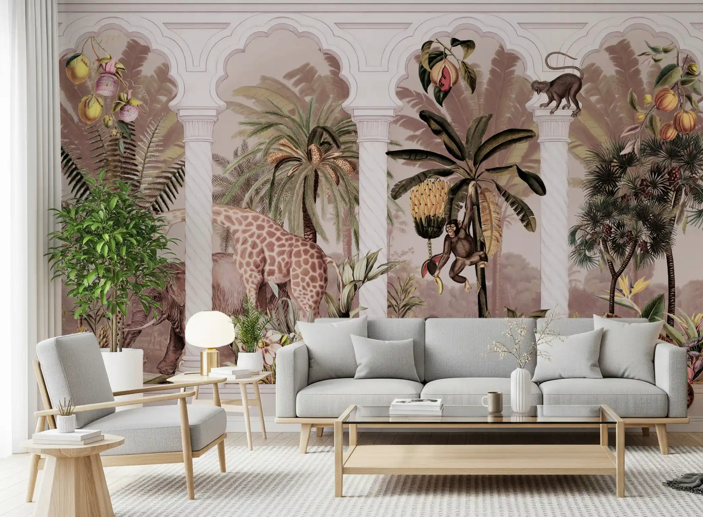 Mughal Colonnade Safari Jungle Wallpaper Wall Mural
