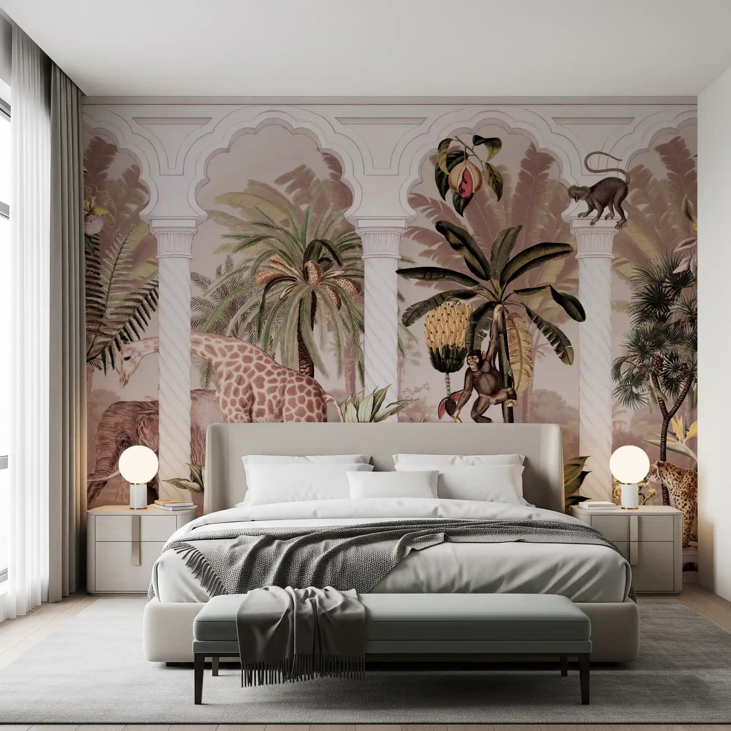 Mughal Colonnade Safari Jungle Wallpaper Wall Mural