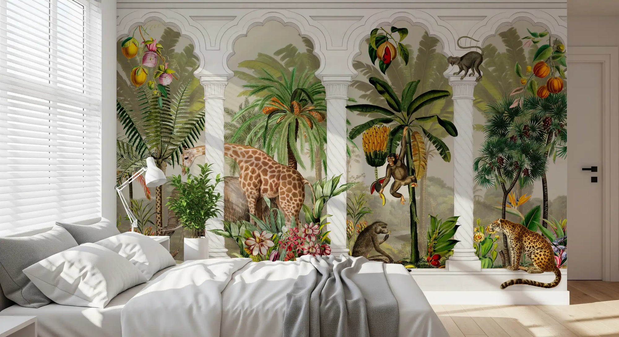 Imperial archway safari wall mural filling a calm bedroom GD10792
