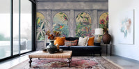 Vintage Archways and Tropical Birds Scenic Wallpaper 1 Wall Mural