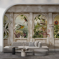 Vintage Parrot Arches Wall Mural Wall Mural