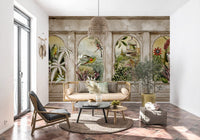 Vintage Parrot Arches Wall Mural Wall Mural