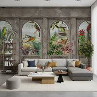 Antique Aviary Arched Wall Mural Wall Mural
