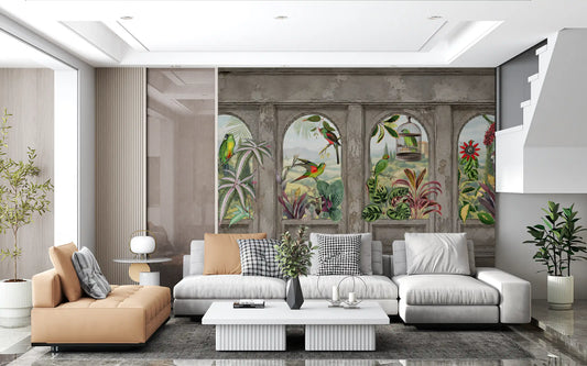 Antique Aviary Arched Wall Mural Wall Mural