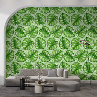 Monstera watercolor  in green Wallpaper⁠