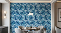 Monstera watercolor in blue Wallpaper⁠