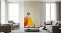 Teal, blue and cream blocks build the backdrop of this Moment wall mural GD10804
