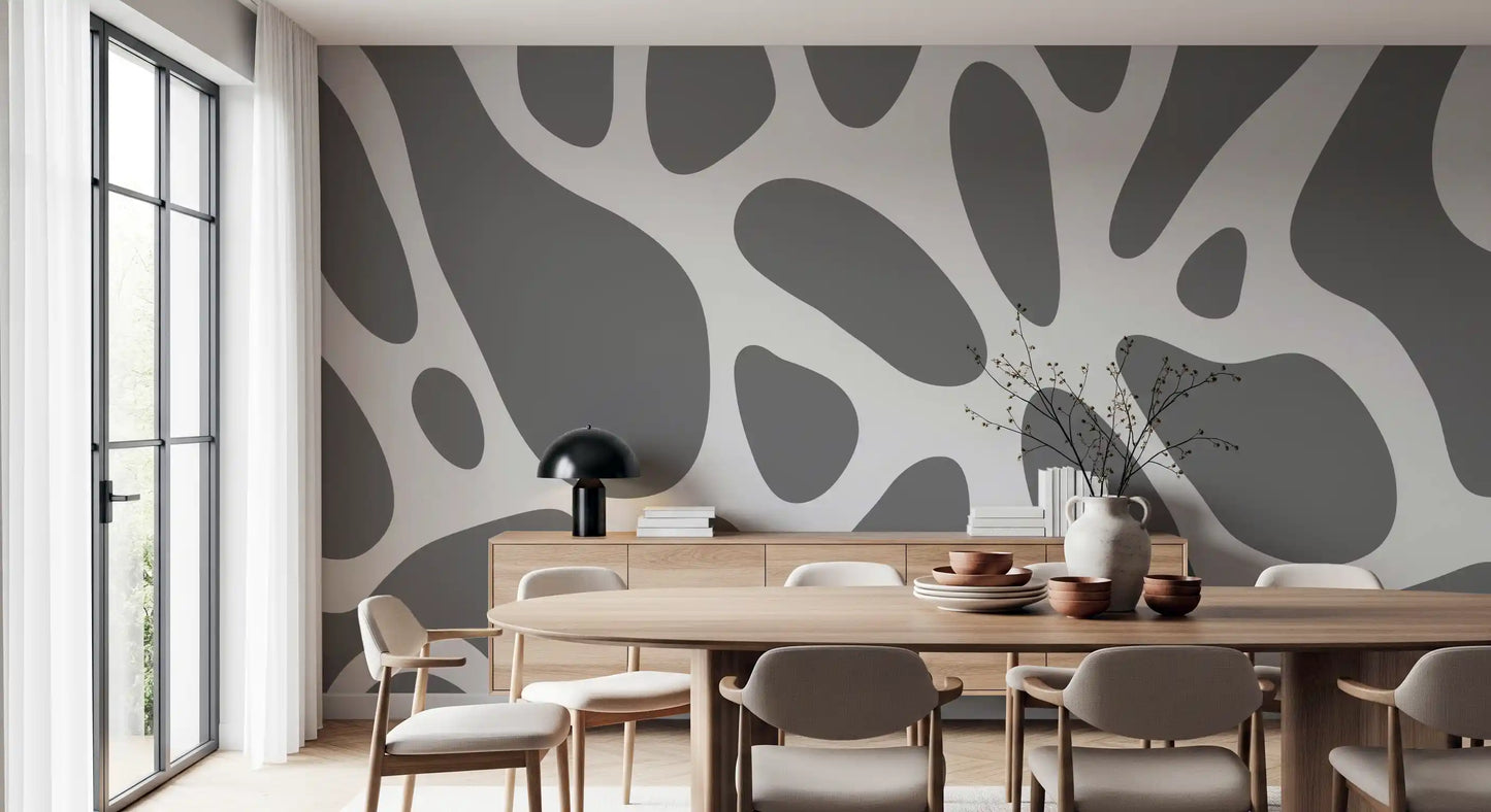 Branching organic motifs flow across the Fluid Shapes wall mural, GD10805
