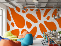 Rounded shapes link into the tangerine flow wall mural, GD10806
