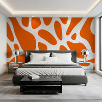 Retro abstract shapes running along a Bedroom wall mural, GD10806


