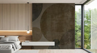 Earthy grey spheres line a Bedroom, Concrete Geometric wall mural, GD10813