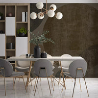 Concrete spheres fill a dining room in the Industrial Geometric wall mural, GD10813
