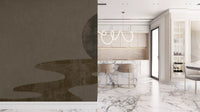 Zen Dusk wall mural shows a dark moon over a winding river GD10814