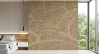 Sandy organic dots surround a cosy bedroom, Textured Pebble wall mural GD10815

