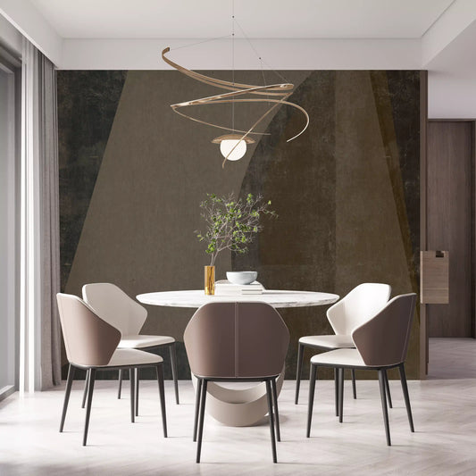 Mid-Century Textured Arcs Wall Mural