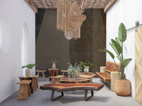 Overlapping arcs in brown and charcoal on a wall mural, GD10816
