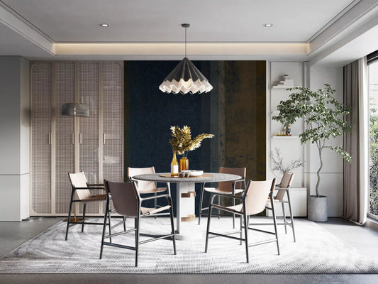 Moody Earth & Iron Textured Vertical Stripes Wall Mural