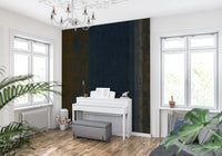 Vertical stripes stack in navy, rust and grey across this Iron wall mural GD10817