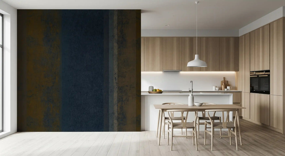 Textured, aged colours give the Moody Earth stripes an iron-like wall mural look GD10817

