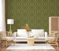 Olive Interlaced Vine Botanical Wallpaper Wallpaper⁠