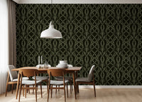 Midnight Ivy Interlaced Vine Botanical Pattern Wallpaper⁠