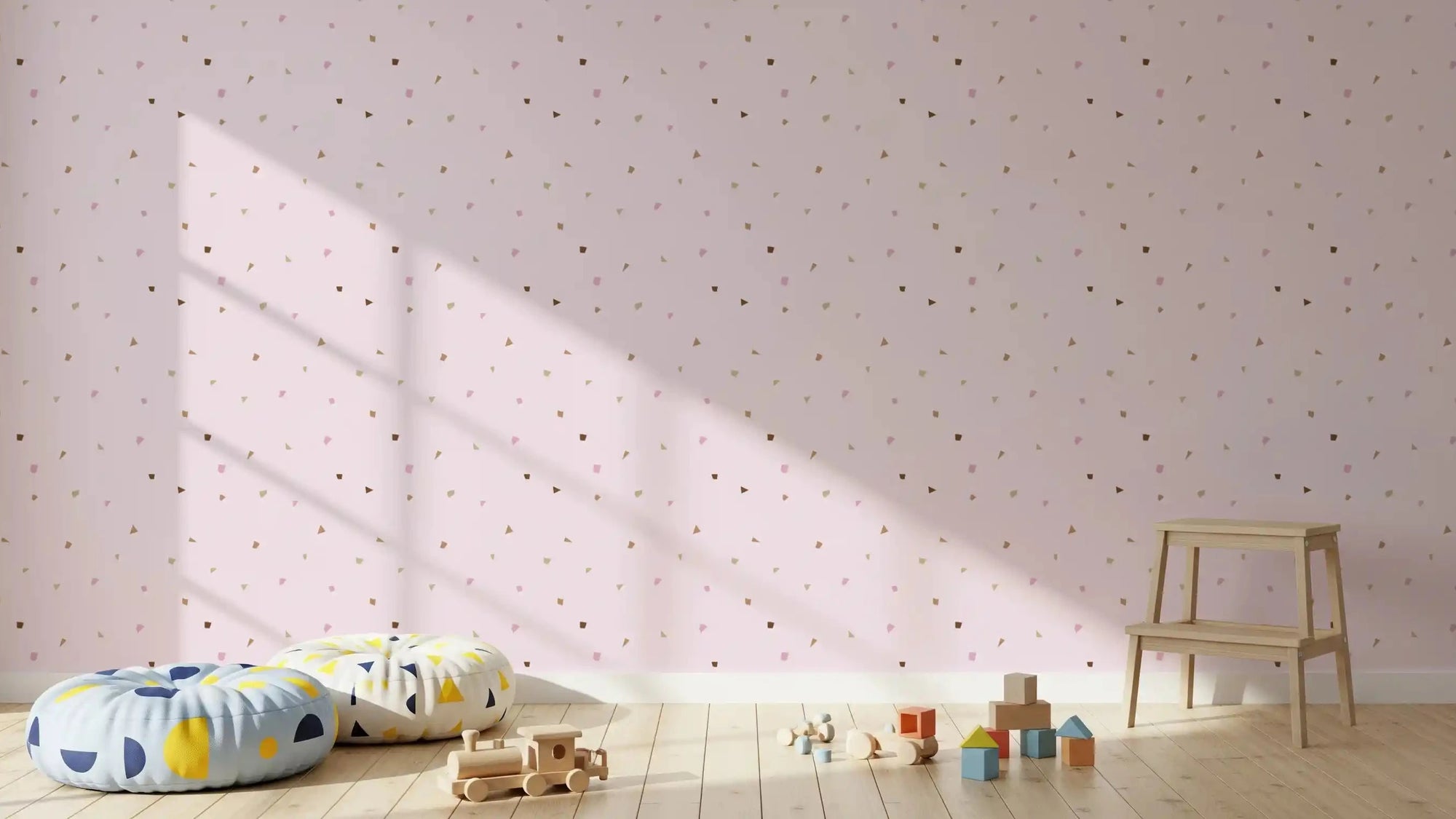 Sage and brown confetti adds gentle colour to a nursery wallpaper GD10822
