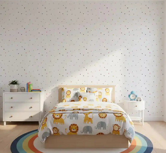 Nursery kept light by the Pastel Confetti Terrazzo wallpaper GD10824
