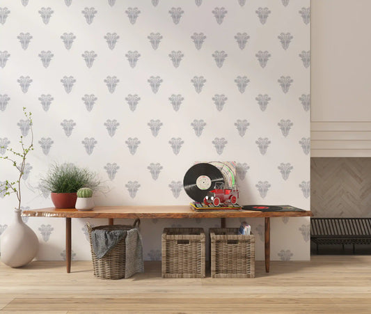 Neoclassical Palm Motif Wallpaper⁠