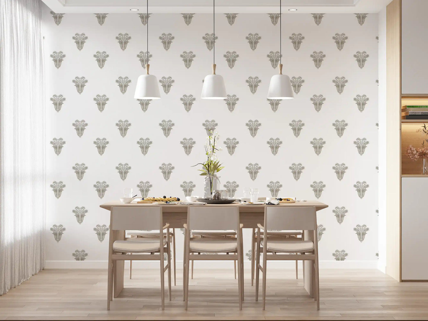 Minimalist Taupe Palm Frond Wallpaper Wallpaper⁠