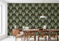 Vintage Art Deco Palm Damask Wallpaper Wallpaper⁠
