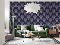 Moody Midnight Violet Botanical Wallpaper Wallpaper⁠