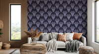 Moody Midnight Violet Botanical Wallpaper Wallpaper⁠