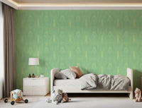 Sage and Gold Whispering Vines Trellis Wallpaper⁠