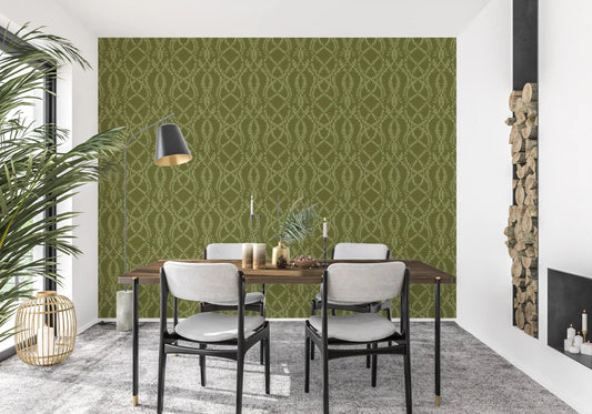 Sage Laurel Trellis Botanical Wallpaper⁠