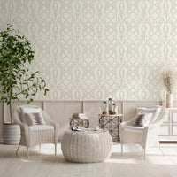 Sage Green Botanical Vine Trellis Wallpaper Wallpaper⁠