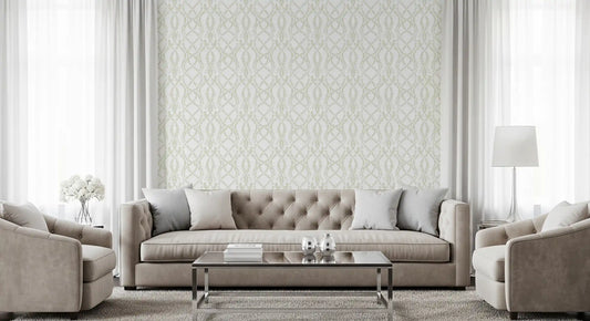 Sage Green Botanical Vine Trellis Wallpaper Wallpaper⁠