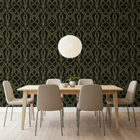 Midnight Sage Interlocking Vine Wallpaper Wallpaper⁠