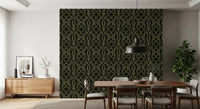 Midnight Sage Interlocking Vine Wallpaper Wallpaper⁠