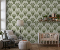 Mediterranean Sage Palm Leaf Wallpaper Wallpaper⁠